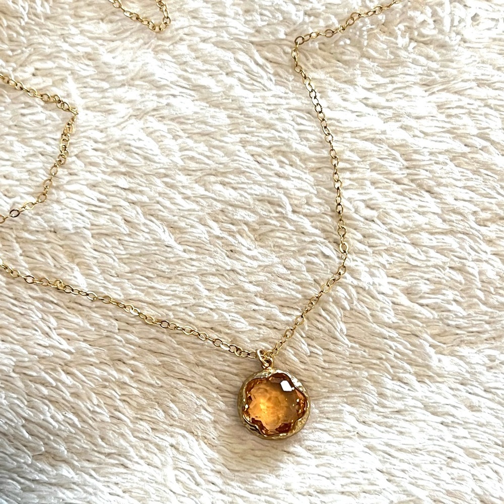 Gold Filled Glass Pendant Necklace - Picture 4 of 5